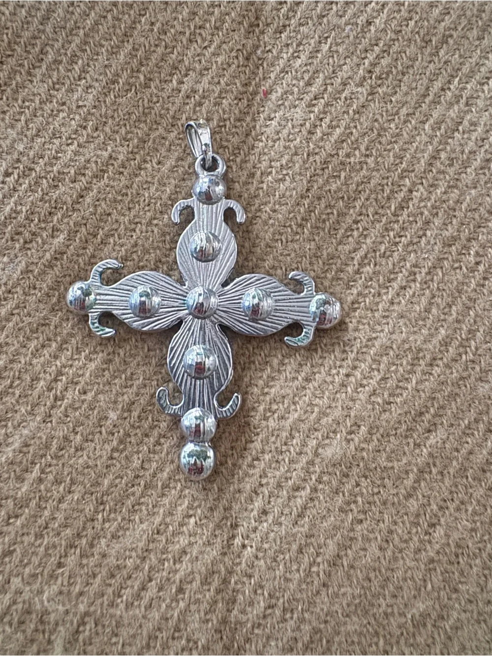 Silver-Tone Crystal Cross Pendant Necklace - Elegant Women's Jewelry NO CHAIN